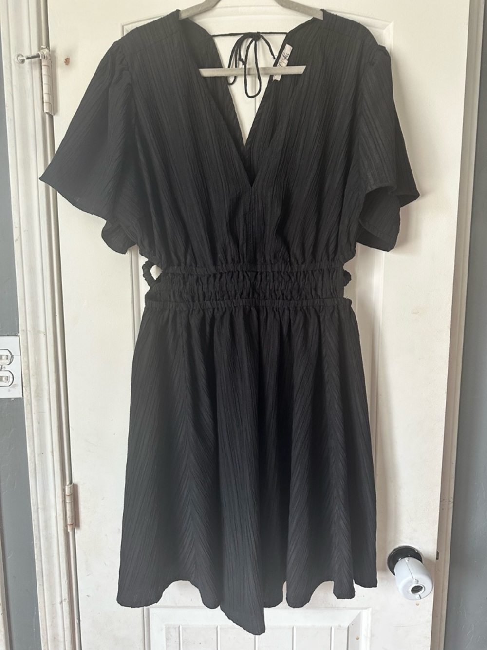 Black Boho Cut-Out Mini Dress - Size 2X